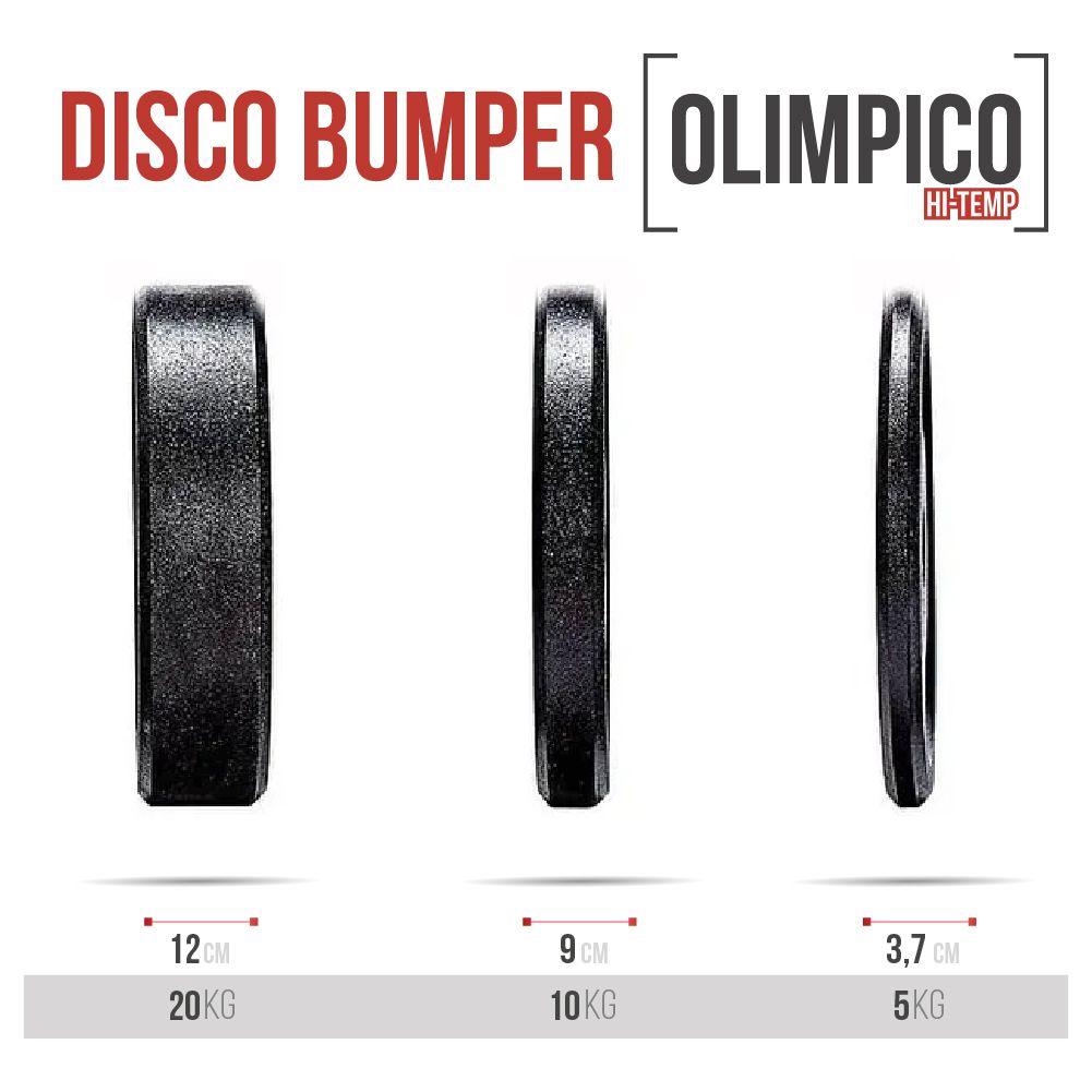 Discos bumper olímpicos de pesas para gimnasio