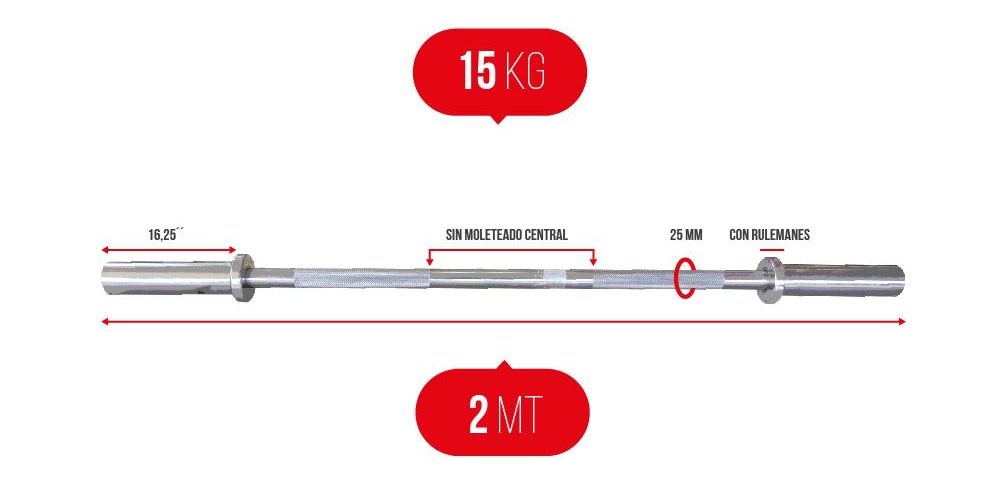 barra olimpica 15 kg