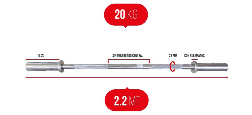 Barra olimpica con rulemanes new arrivals