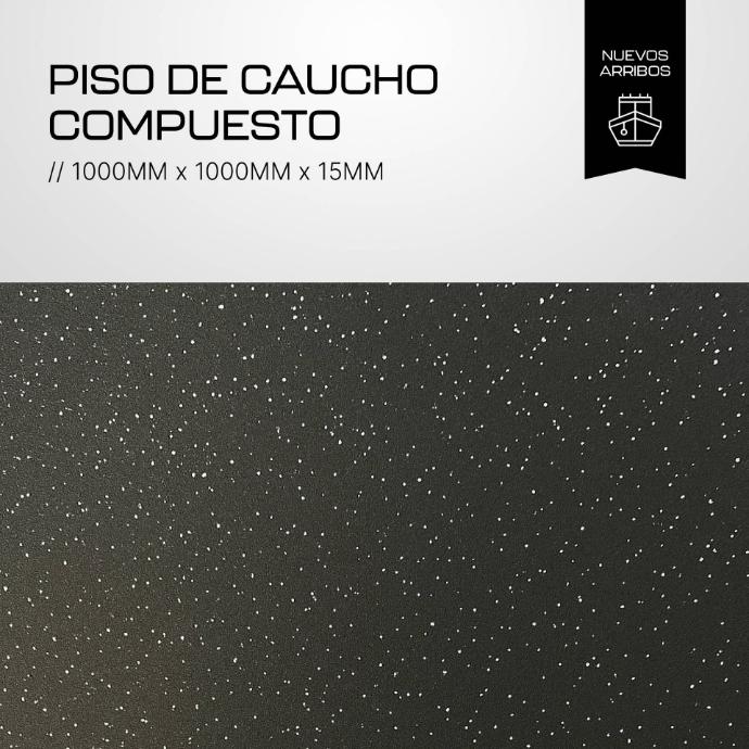 ¡Llegó! Conocé la nueva Piso de Caucho Compuesto - Negro con Gris - 1000 mm x 1000 mm x 15 mm