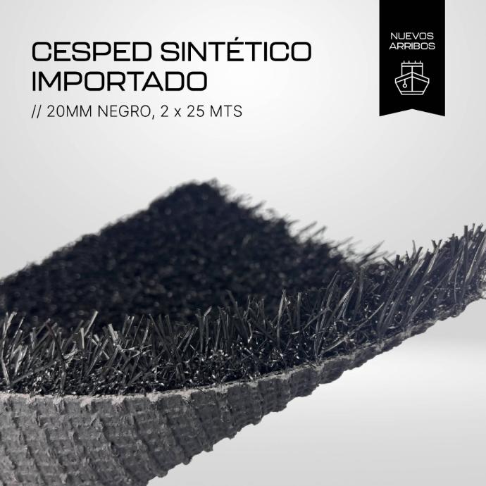 ¡Llegó! Conocé la nueva Cesped Sintetico Importado 20mm Negro - 2 x 25 metros