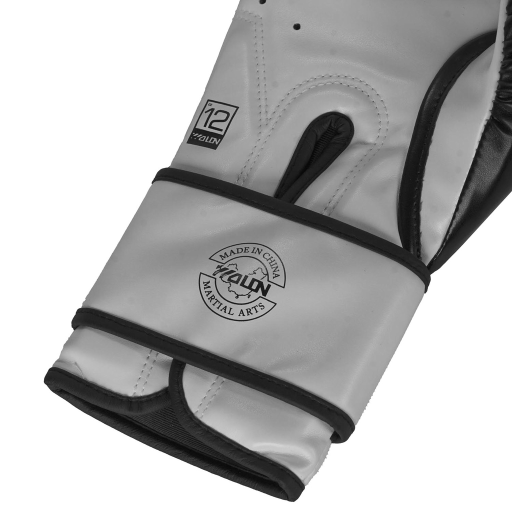 Boxing Gloves Blanco/Negro 12oz. MOD Q7. (Por par)