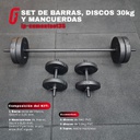 Set de Barra, Mancuernas y Discos 30KG