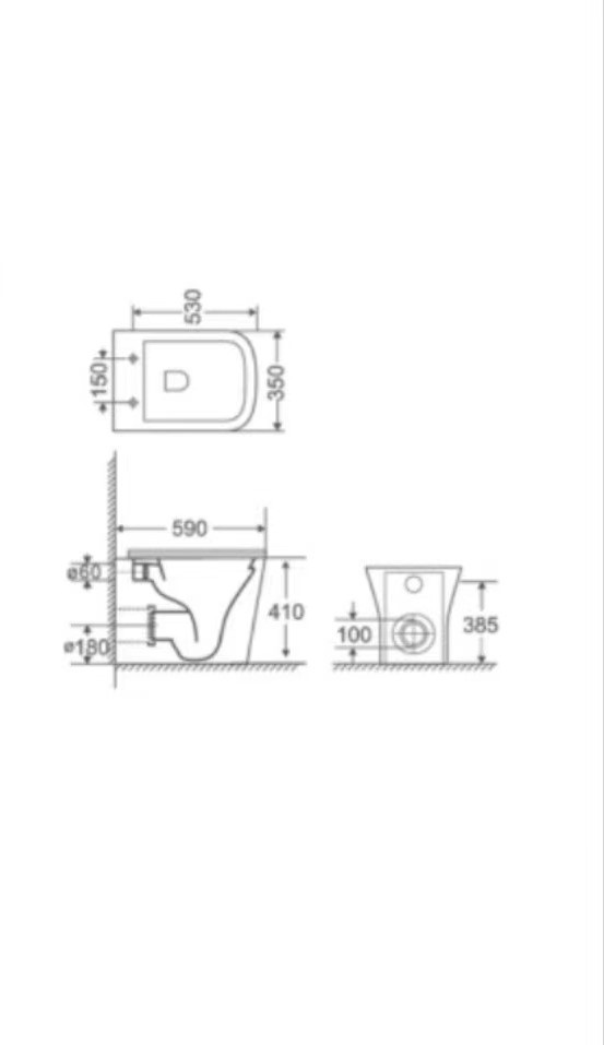 Inodoro Piso Rimless Asiento UF White Brilloso