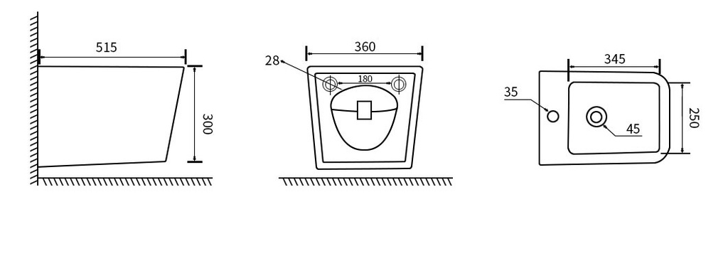 Bidet Suspendido Matt Black