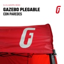 Gazebo Plegable con Paredes - 3 x 3 mtrs - Rojo