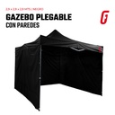 Gazebo Plegable con Paredes - 3 x 3 mtrs - Negro