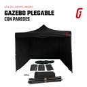 Gazebo Plegable con Paredes - 3 x 3 mtrs - Negro