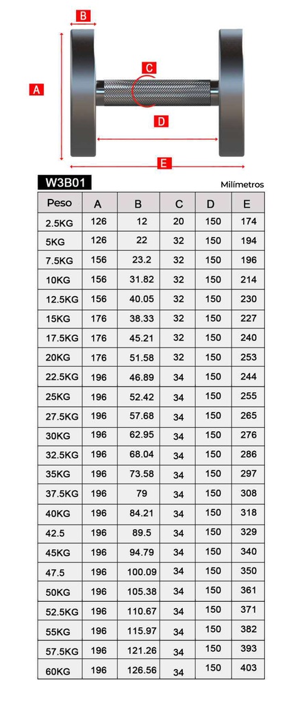 Mancuerna cromada con logo G-Fitness 7.5KG