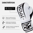 Guantes de Boxeo Blanco/Negro 12oz Mod Q2(Por par)