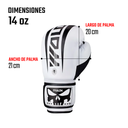 Guantes de Boxeo Blanco/Negro 14oz mod Q2 (Por par)