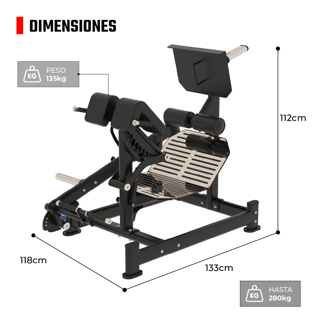 Maquina Lumbar Dual 45° - JR-PG4