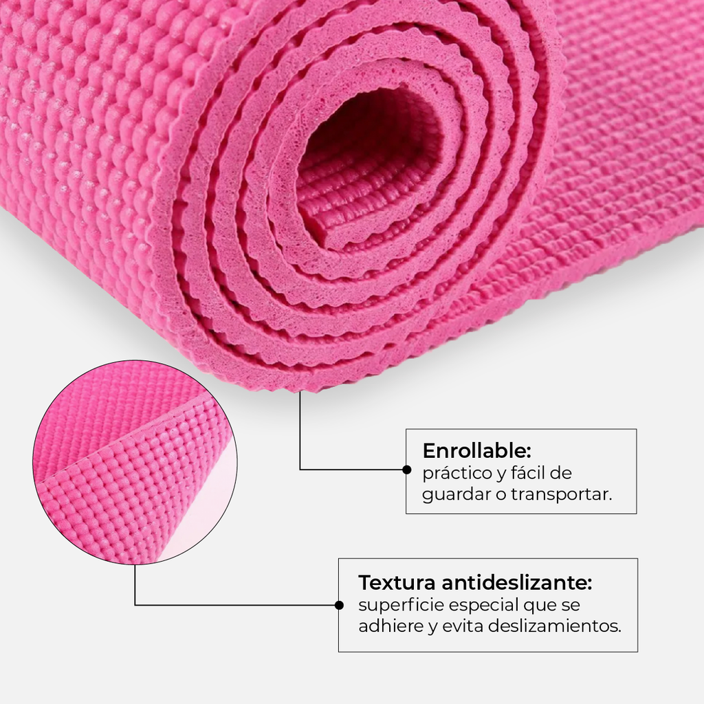 Colchoneta Mat Yoga Pilates Fitness Enrollable 6mm