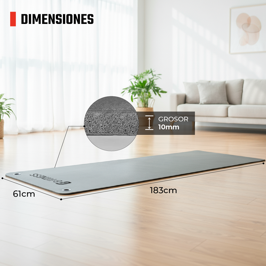 Colchoneta con Ojales -10mm - Gris