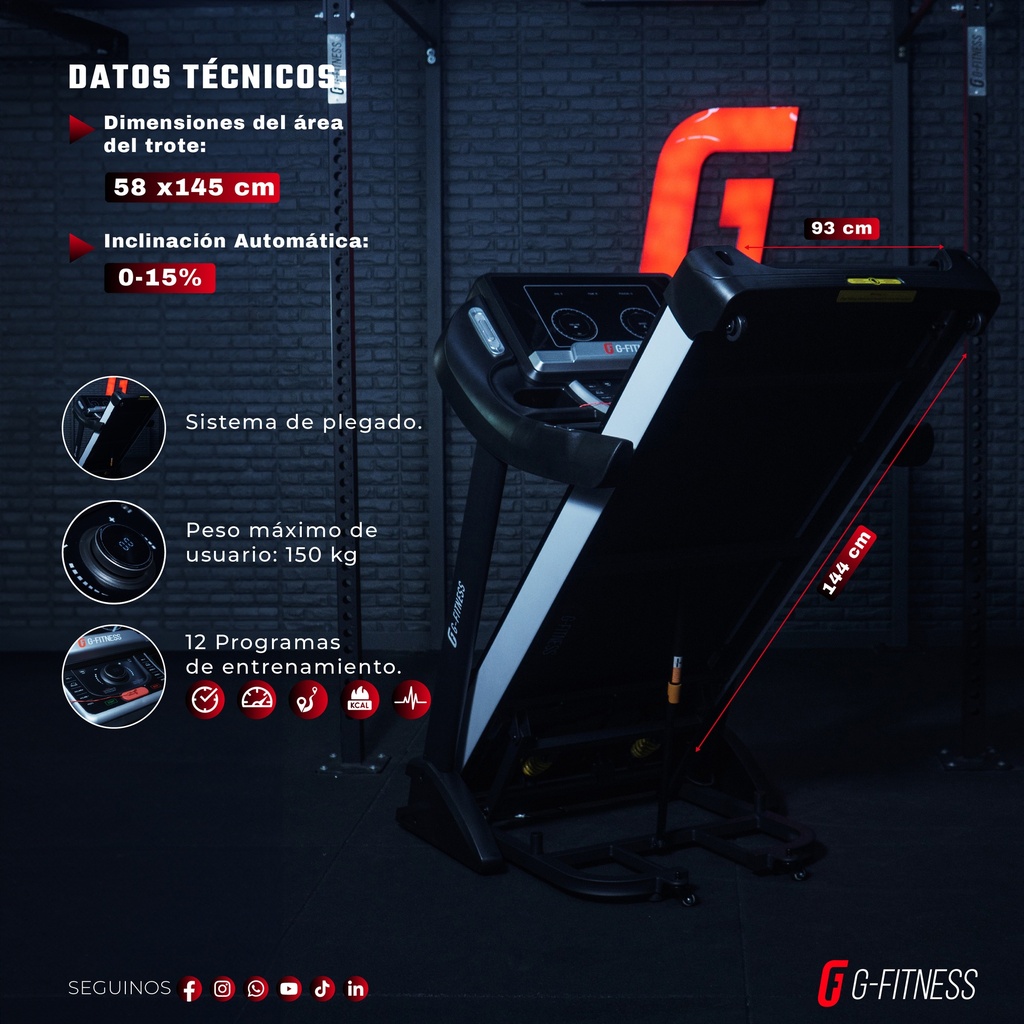 Cinta Residencial 588S Pantalla Tactil 15,6" DC