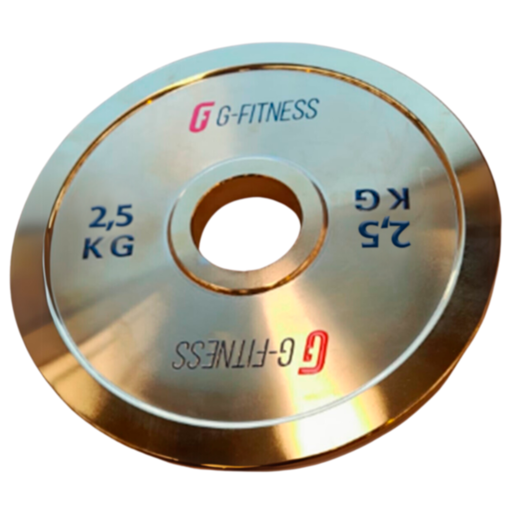 Disco de Peso Dorado G-Fitness 2.5kg