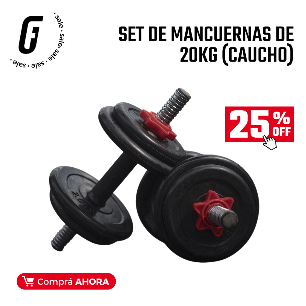 Set de mancuernas de 20KG (CAUCHO)