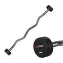Barra curl peso fijo 45kg con logo