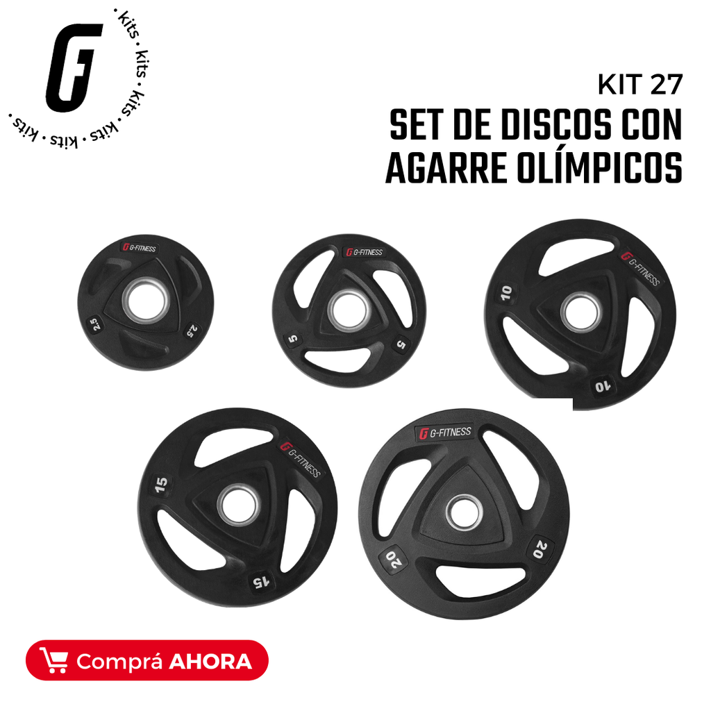 KIT27: Set de Discos con Agarre Olímpicos