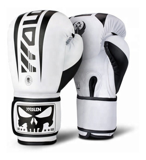 Guantes de Boxeo Blanco/Negro 14oz mod Q2 (Por par)