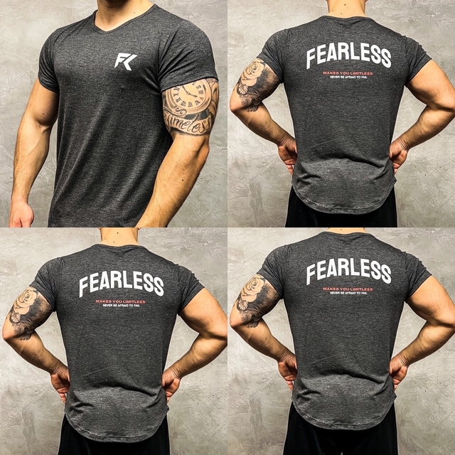 REMERA PERFORMANCE MOD FEARLESS GRIS