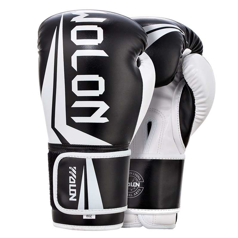 Guantes de Boxeo Mod PU-E Negro/Blanco 12oz (Por Par)