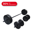 Set de Barra, Mancuernas y Discos 30KG