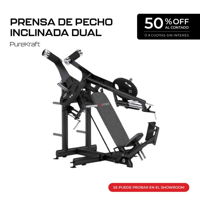 Máquina Prensa de Pecho Inclinada Dual - PureKraft