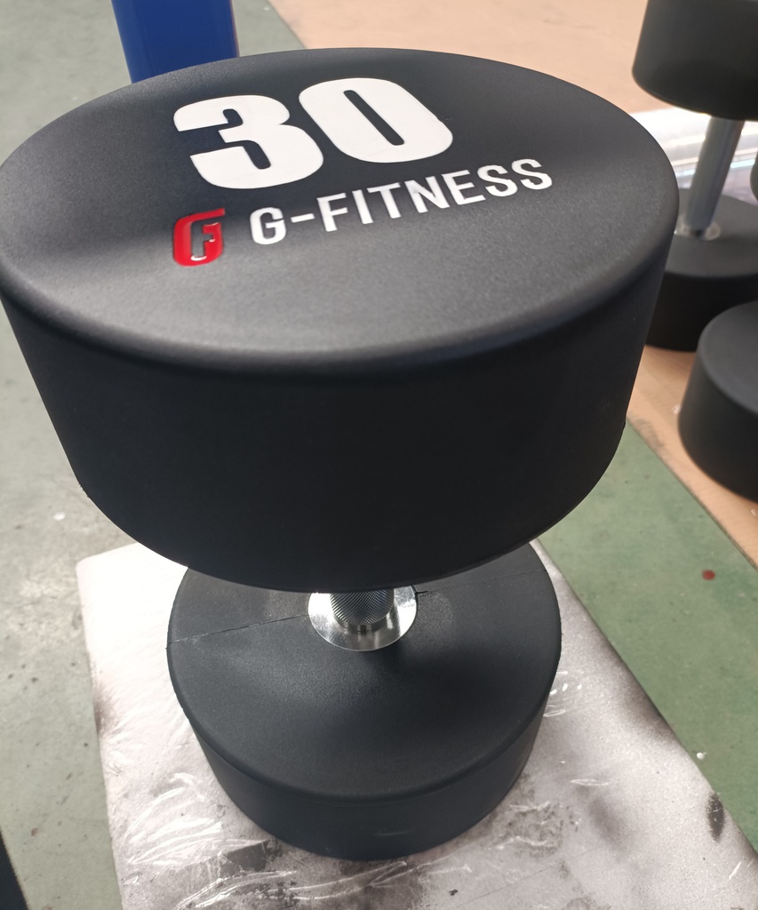 Mancuerna TPU con logo G-Fitness 30KG