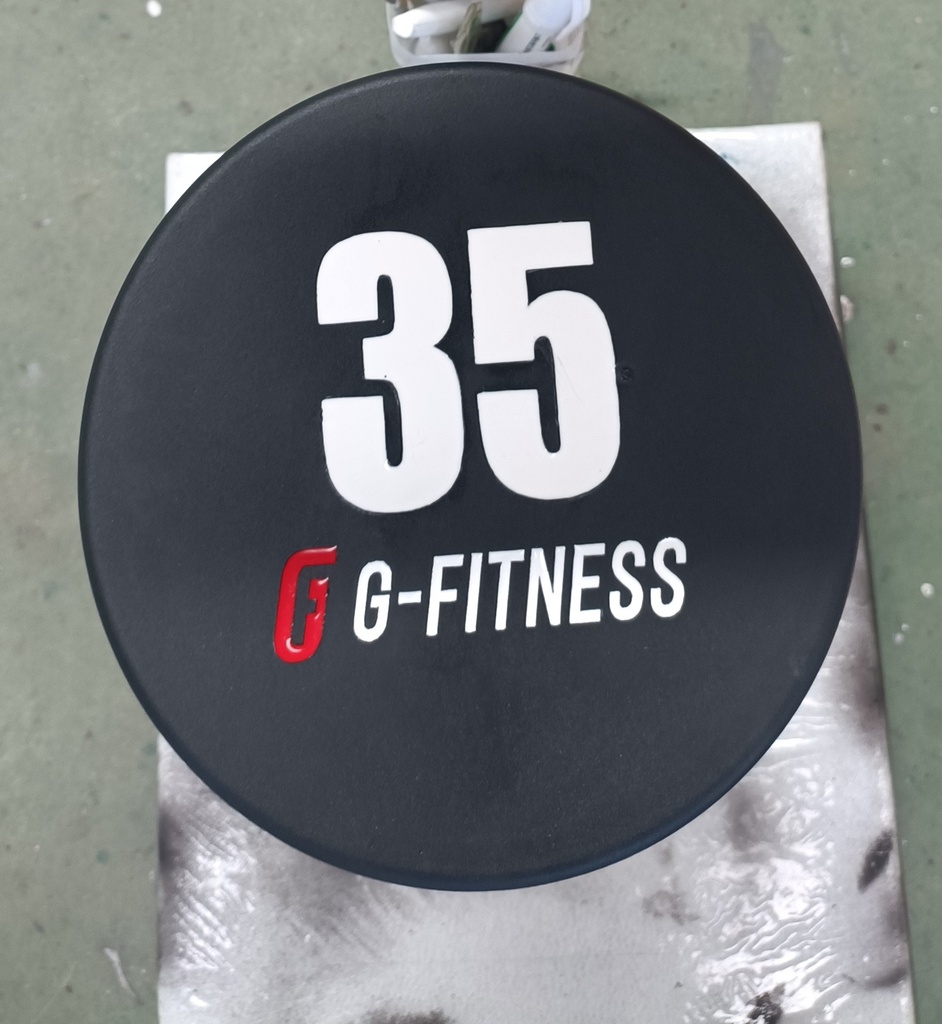 Mancuerna TPU con logo G-Fitness 35KG