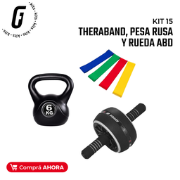[kit15-] Kit 15: Theraband, Pesa Rusa y Rueda abd.