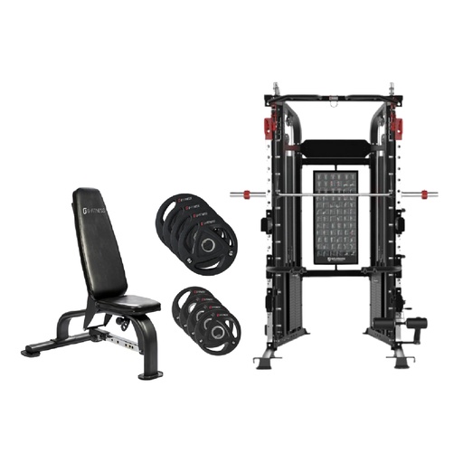 [kit25-] KIT 25: Entrenador Integral + Discos olímpicos