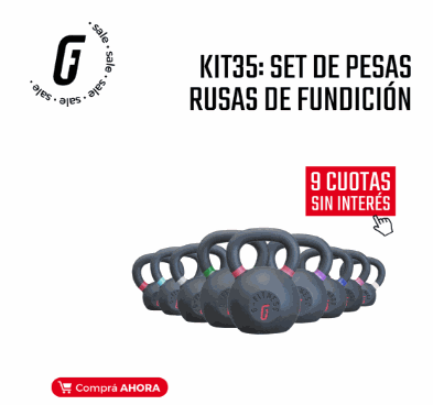 Set De 4 Pesas Rusas 4 Kg + 6 Kg + 8 Kg + 10 Kg Kettlebell