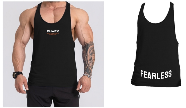 MUSCULOSA STRINGER FEARLESS FUARK NEGRO