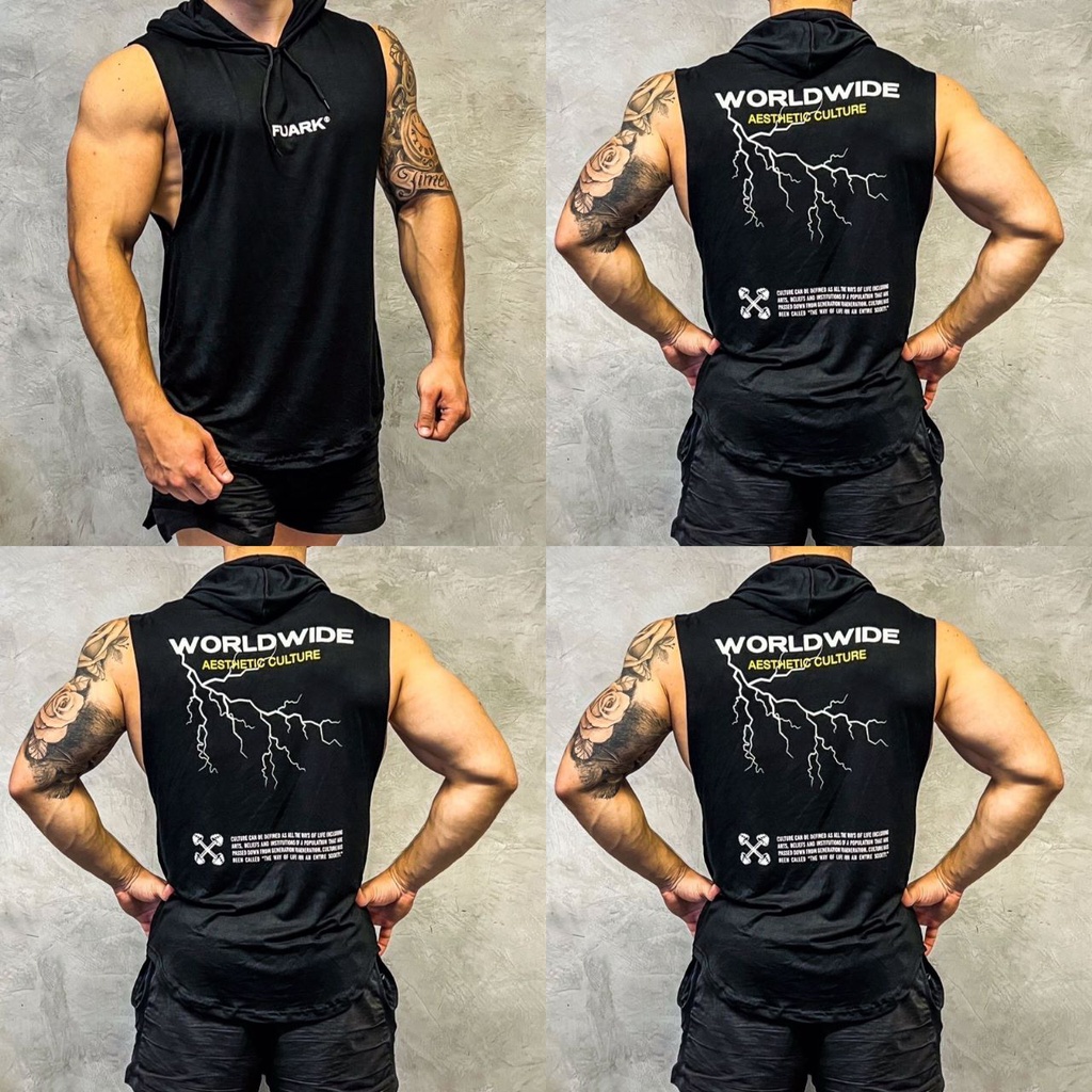 MUSCULOSA HOODIE STORM FUARK NEGRA