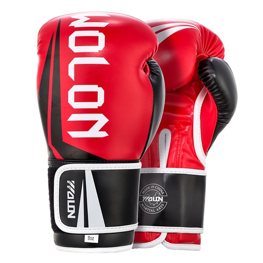 [BOX33] Guantes de Boxeo Mod PU-E Rojo/Negro 12oz (Por Par)