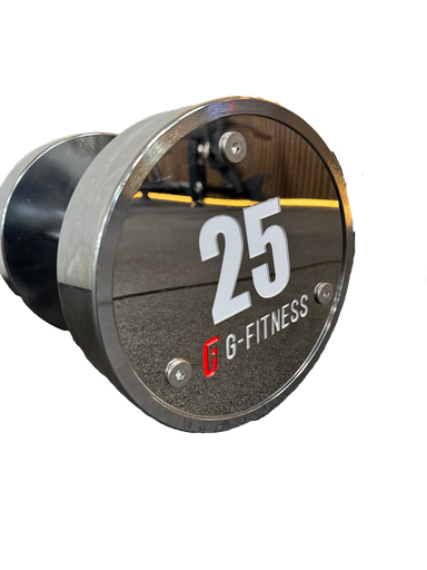 [W3B01-25] Mancuerna cromada con logo G-Fitness 25KG
