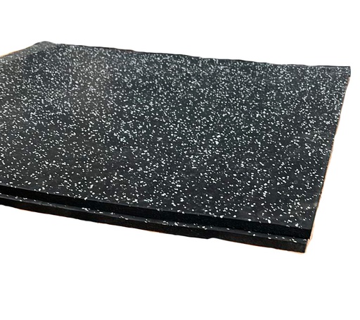 [CRT-NB-1000x1000x15] Piso de Caucho Compuesto - Negro con Blanco - 1000 mm x 1000 mm x 15 mm